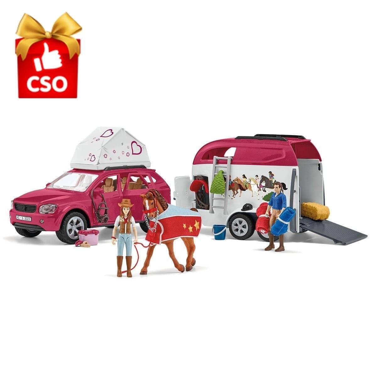 Schleich - Horse Adventures With Car And Trailer Animal Figurine Playset