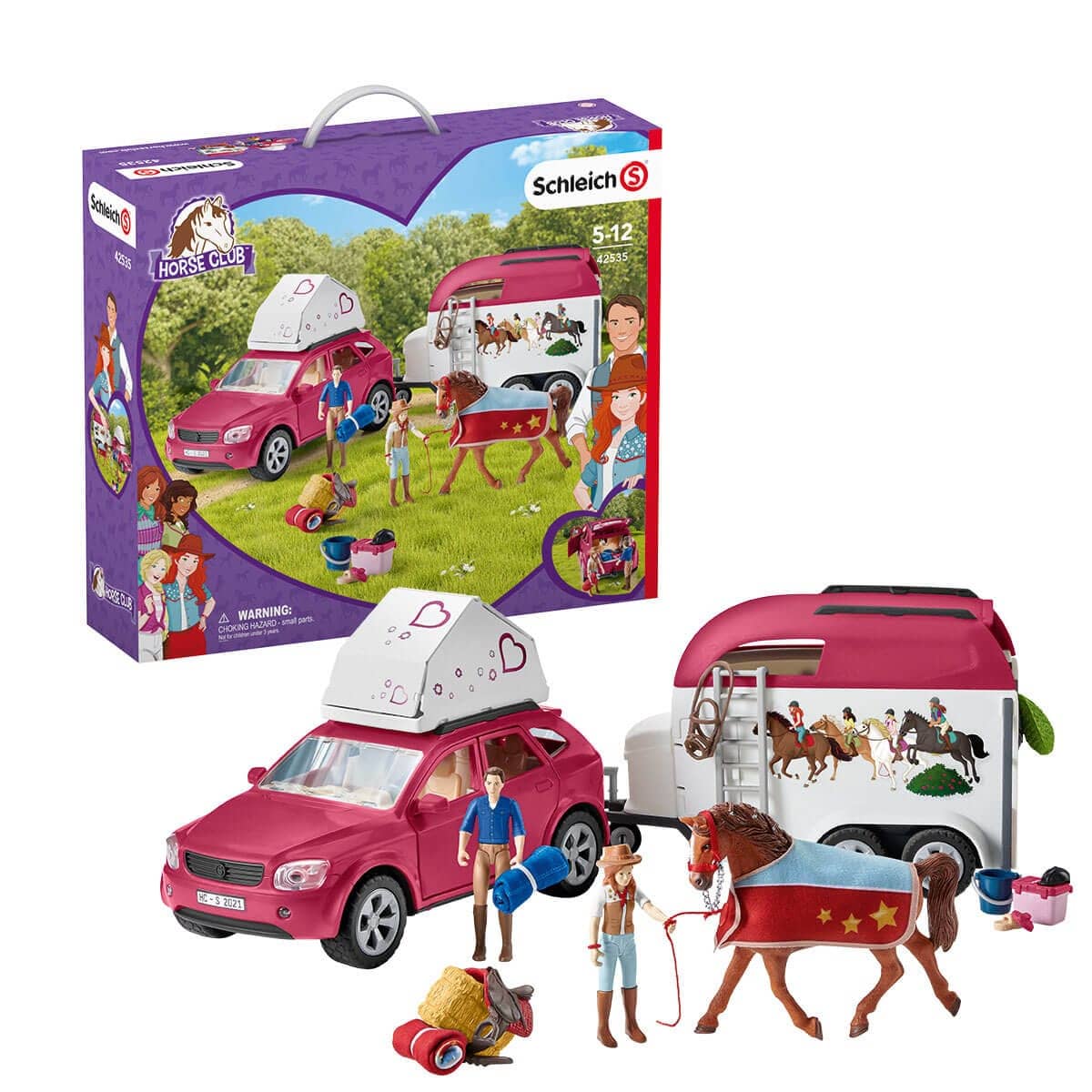 Schleich - Horse Adventures With Car And Trailer Animal Figurine Playset