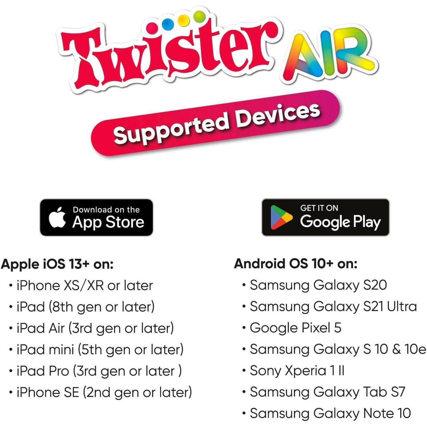 Hasbro - Twister Air Game Ar Twister App Play Game Links To Smart Devices Active Games Ages 8+