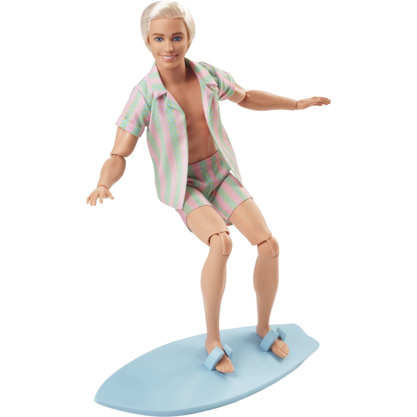 Barbie - Barbie The Movie Ken Doll Wearing Pastel Striped Beach Matching Set - Mattel