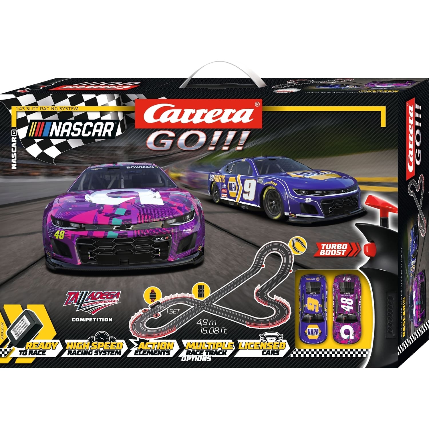 Carrera - GO 1:43 - NASCAR Talladega Competition - Slot Car Set
