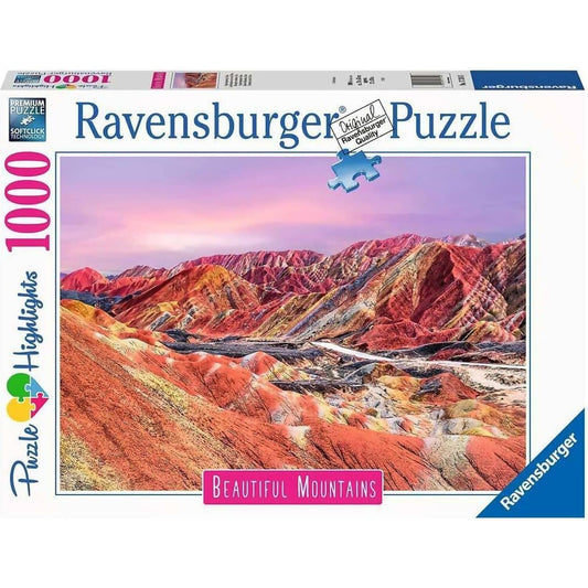 Ravensburger - Beautiful Mountains Rainbow Mountains China Jigsaw Puzzle 1000 Pieces