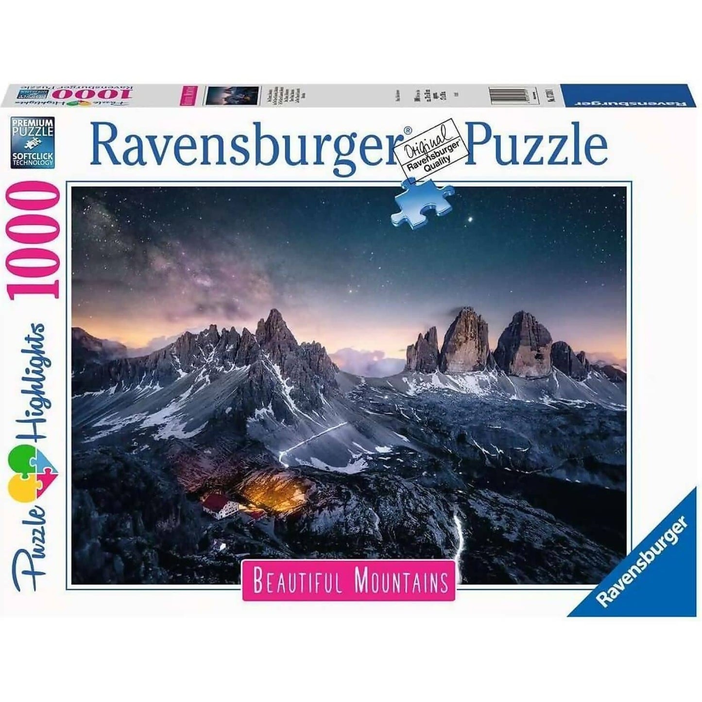 Ravensburger - Beautiful Mountains Three Peaks Dolomites Jigsaw Puzzle 1000 Pieces