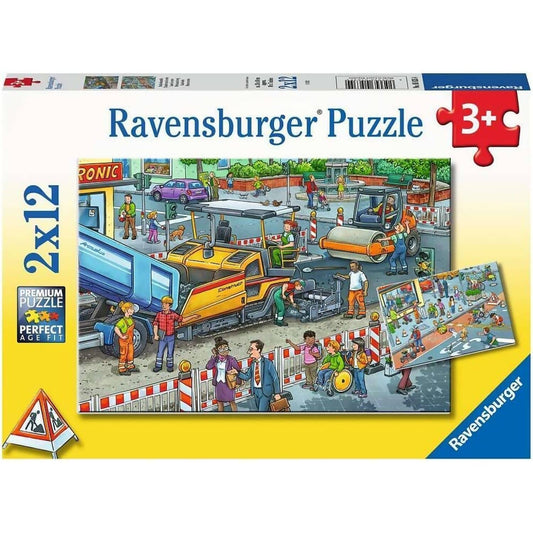 Ravensburger - Road Works Jigsaw Puzzle 2 X 12pc