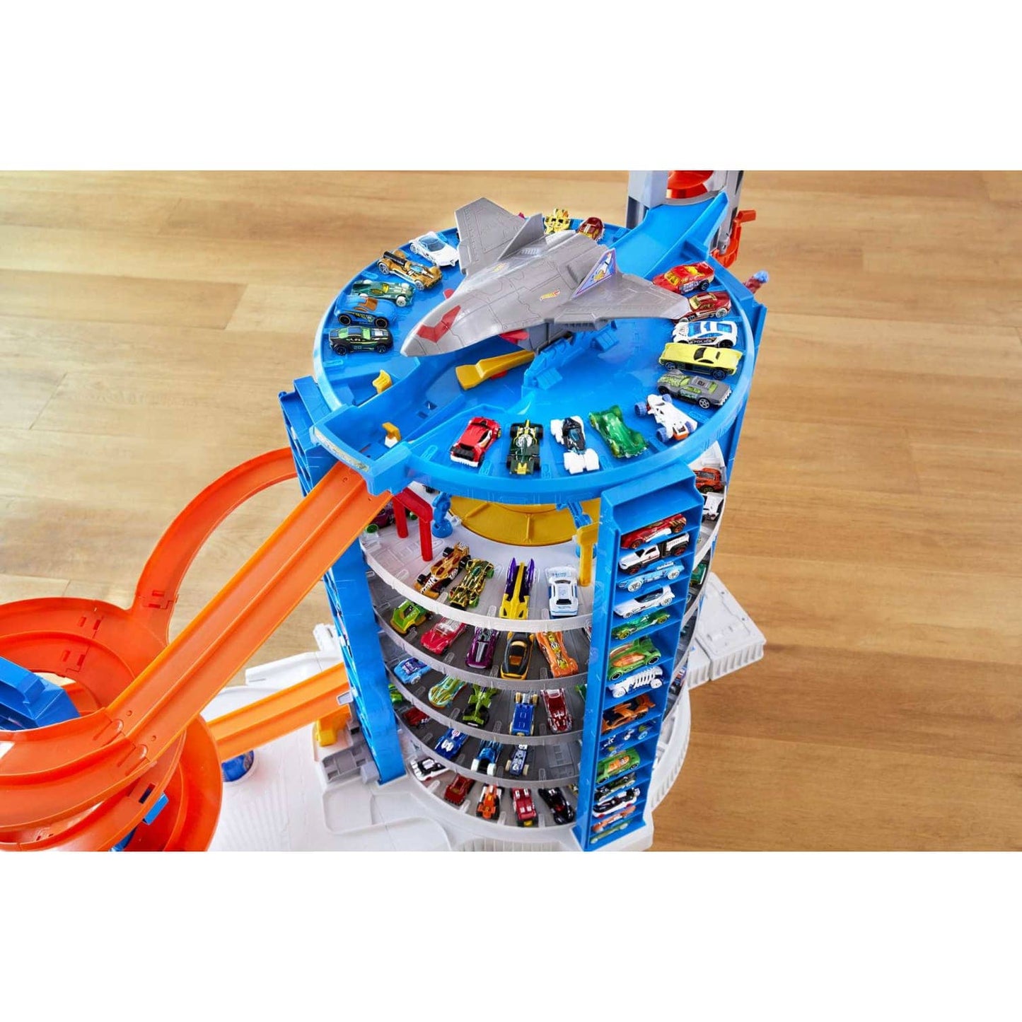 Hot Wheels® - Track Set With 4 1:64 Scale Toy Cars Super Ultimate Garage Over 3-Feet Tall Mattel