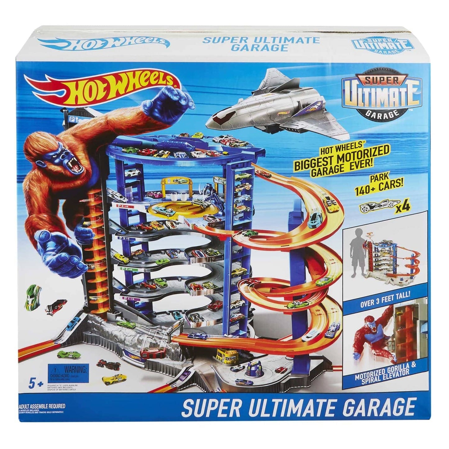 Hot Wheels® - Track Set With 4 1:64 Scale Toy Cars Super Ultimate Garage Over 3-Feet Tall Mattel