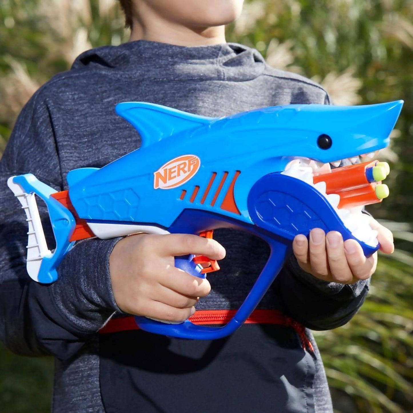 Nerf - Junior Wild Sharkfire Easy Play Dart Blaster With 8 Nerf Elite Darts - Hasbro