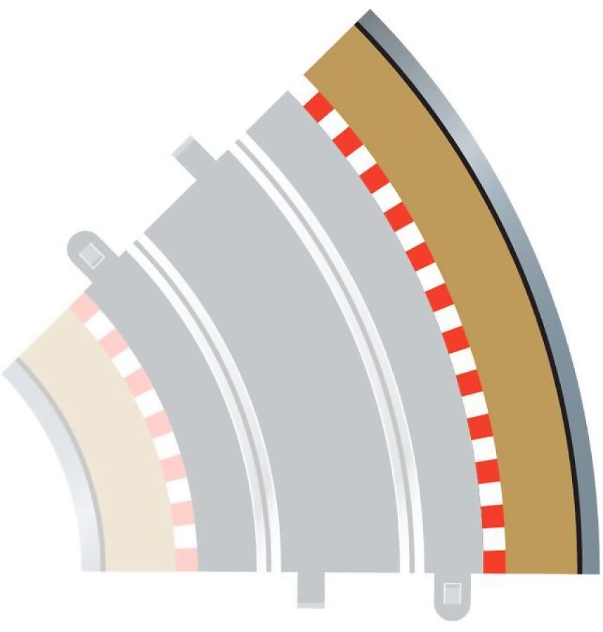 Scalextric - C8228 Radius 2 Curve Outer Borders 45 X 4