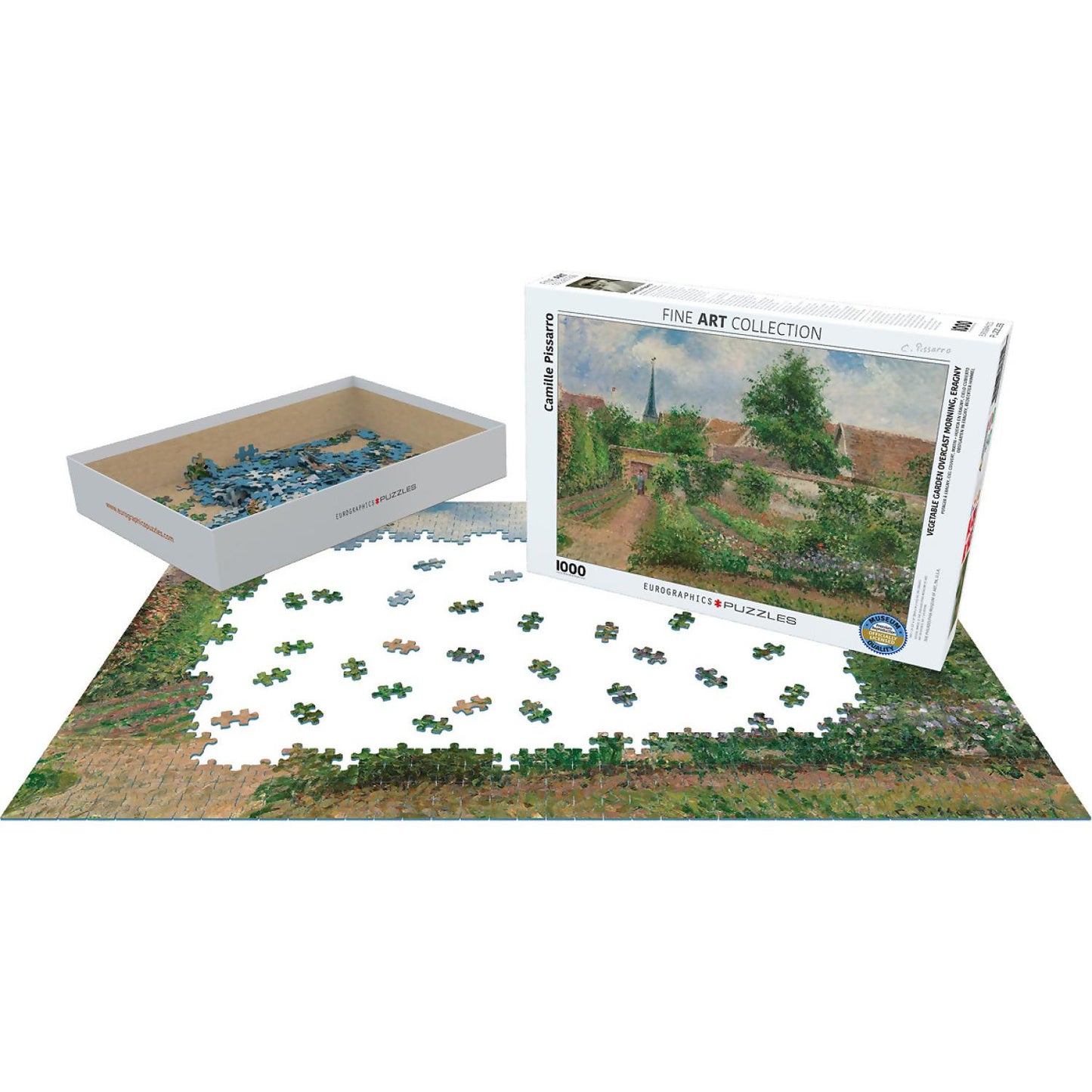 Eurographics - Vegetable Garden Overcast Morning Eragny By Camille Pissarro - Jigsaw Puzzle 1000 Pieces