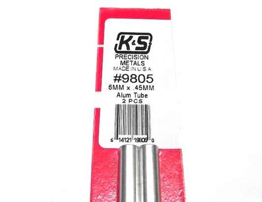 K&S METAL #9805 ALUMINIUM ROUND TUBE 6X300MM 2PCS