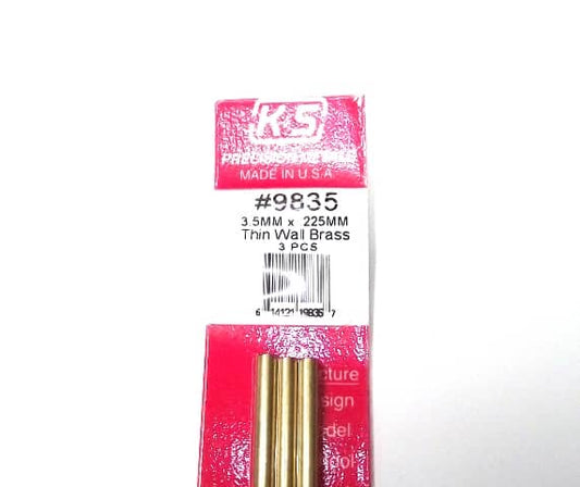 K&S METAL #9835 BRASS ROUND TUBE 3.5X300MM 3PCS