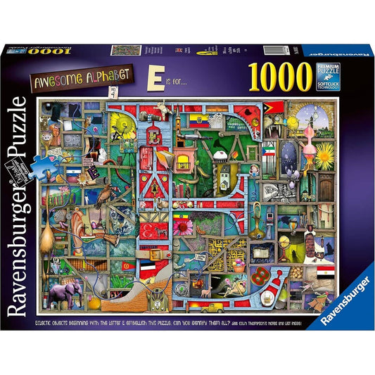 Ravensburger - Awesome Alphabet - E Is For - Jigsaw Puzzle 1000 Pieces