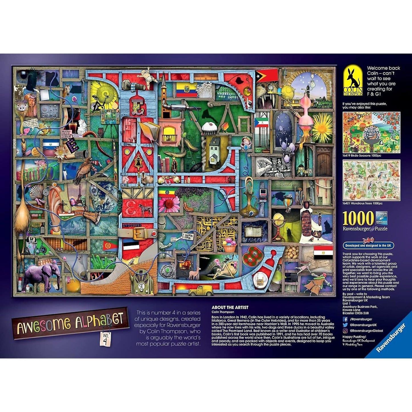 Ravensburger - Awesome Alphabet - E Is For - Jigsaw Puzzle 1000 Pieces