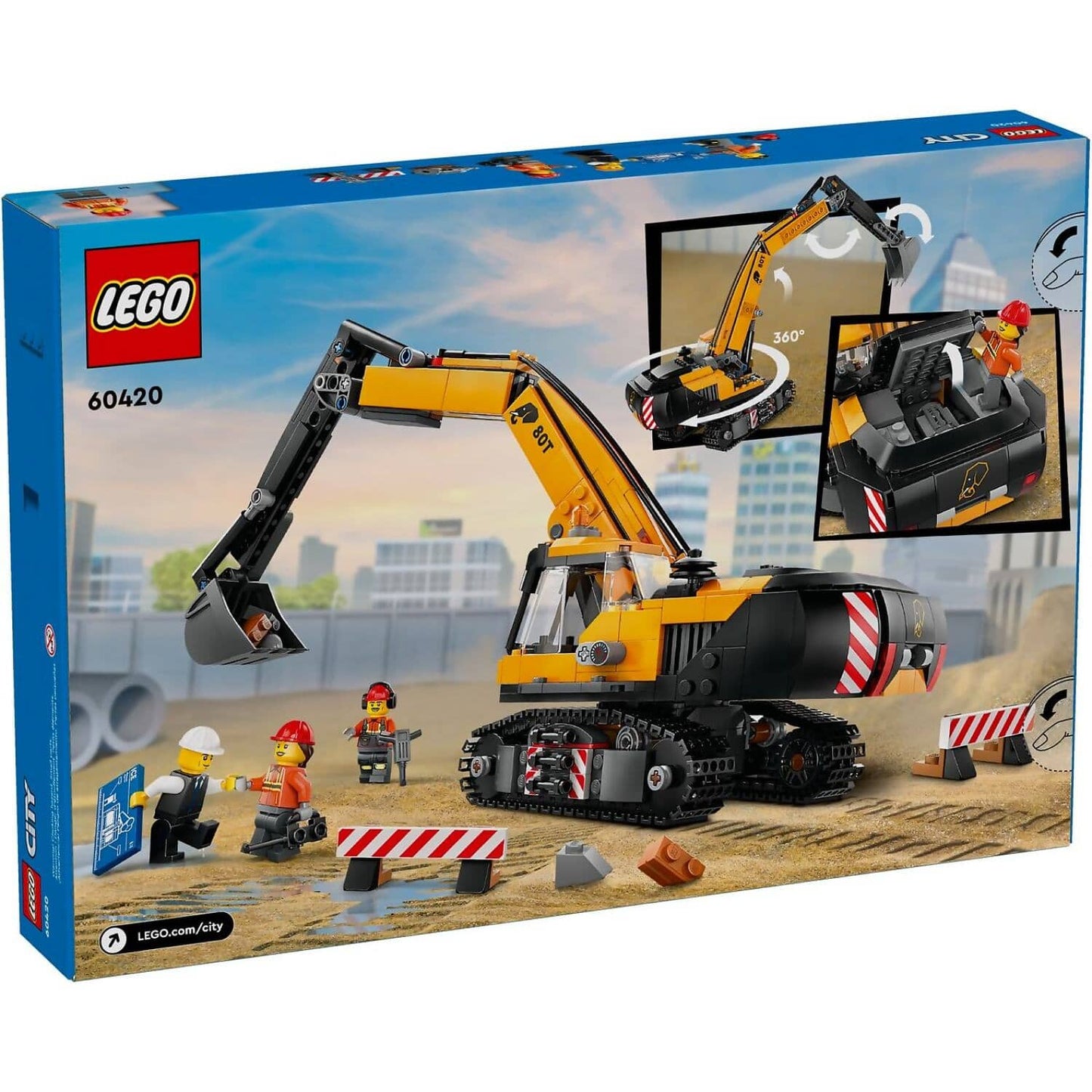 LEGO 60420 Yellow Construction Excavator - City