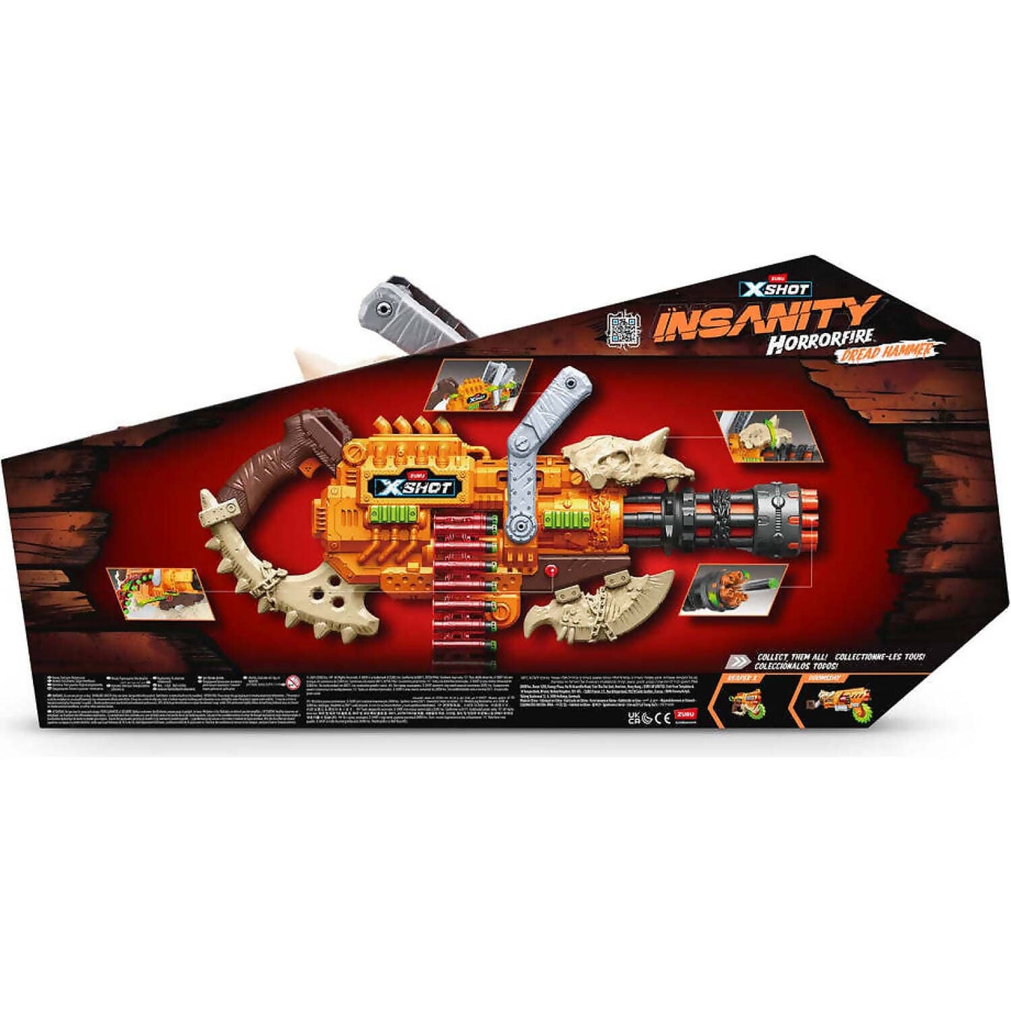 Zuru - X-shot Insanity Horrorfire Dread Hammer With 48 Darts