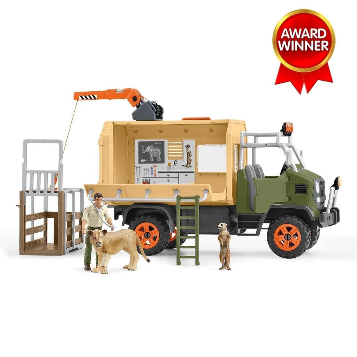 Schleich - Animal Rescue Large Truck Wildlife Animal Figurine Playset Animal Playset