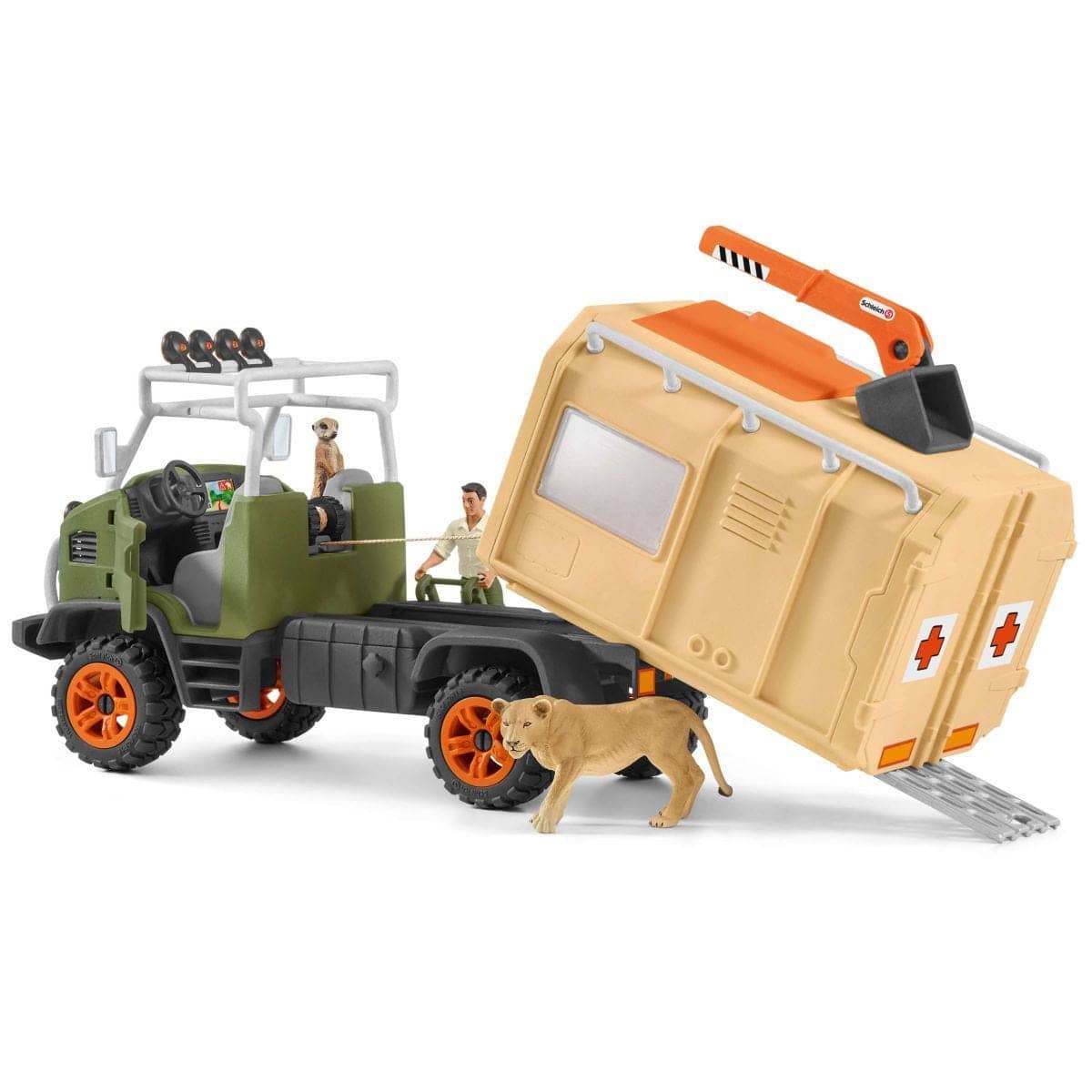 Schleich - Animal Rescue Large Truck Wildlife Animal Figurine Playset Animal Playset