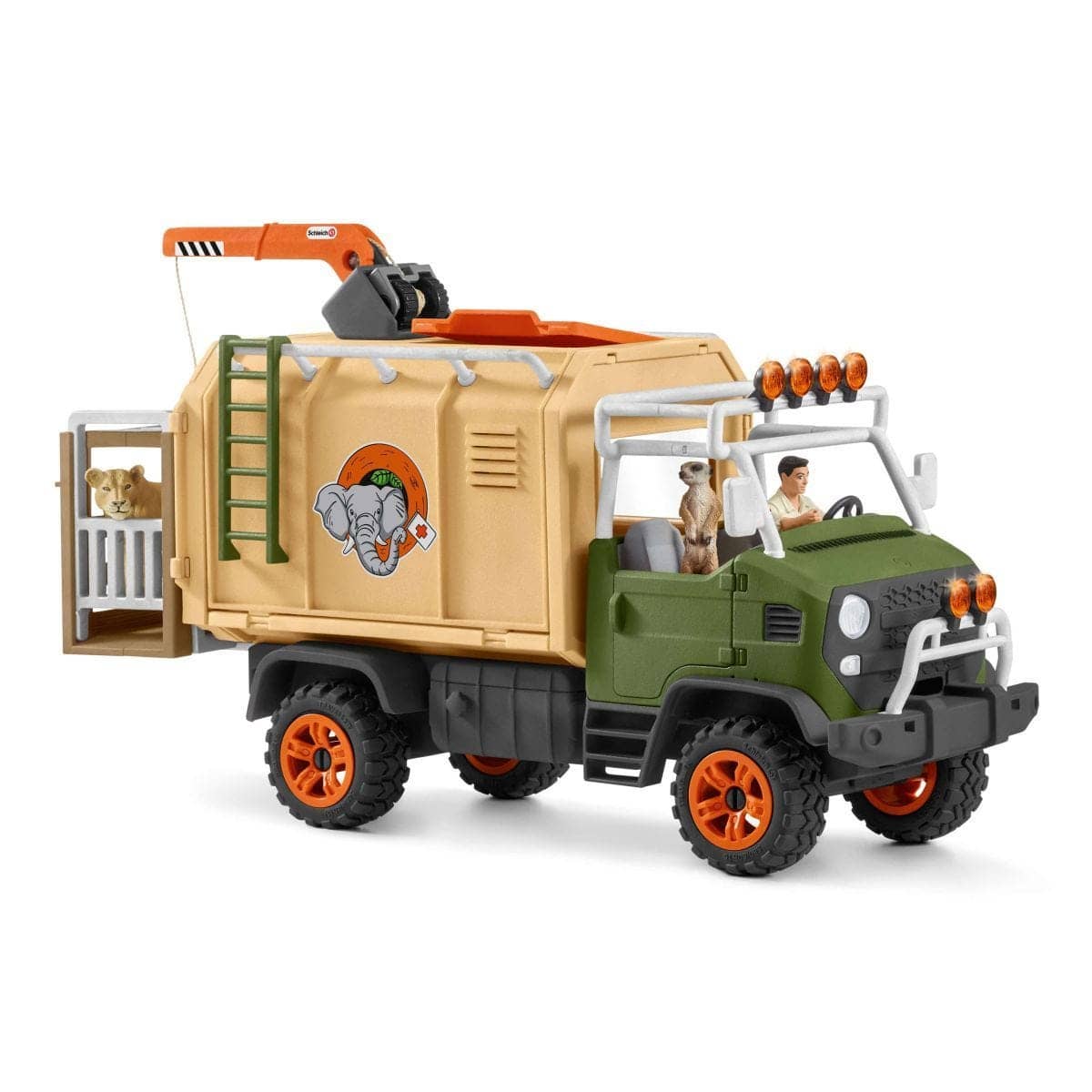 Schleich - Animal Rescue Large Truck Wildlife Animal Figurine Playset Animal Playset