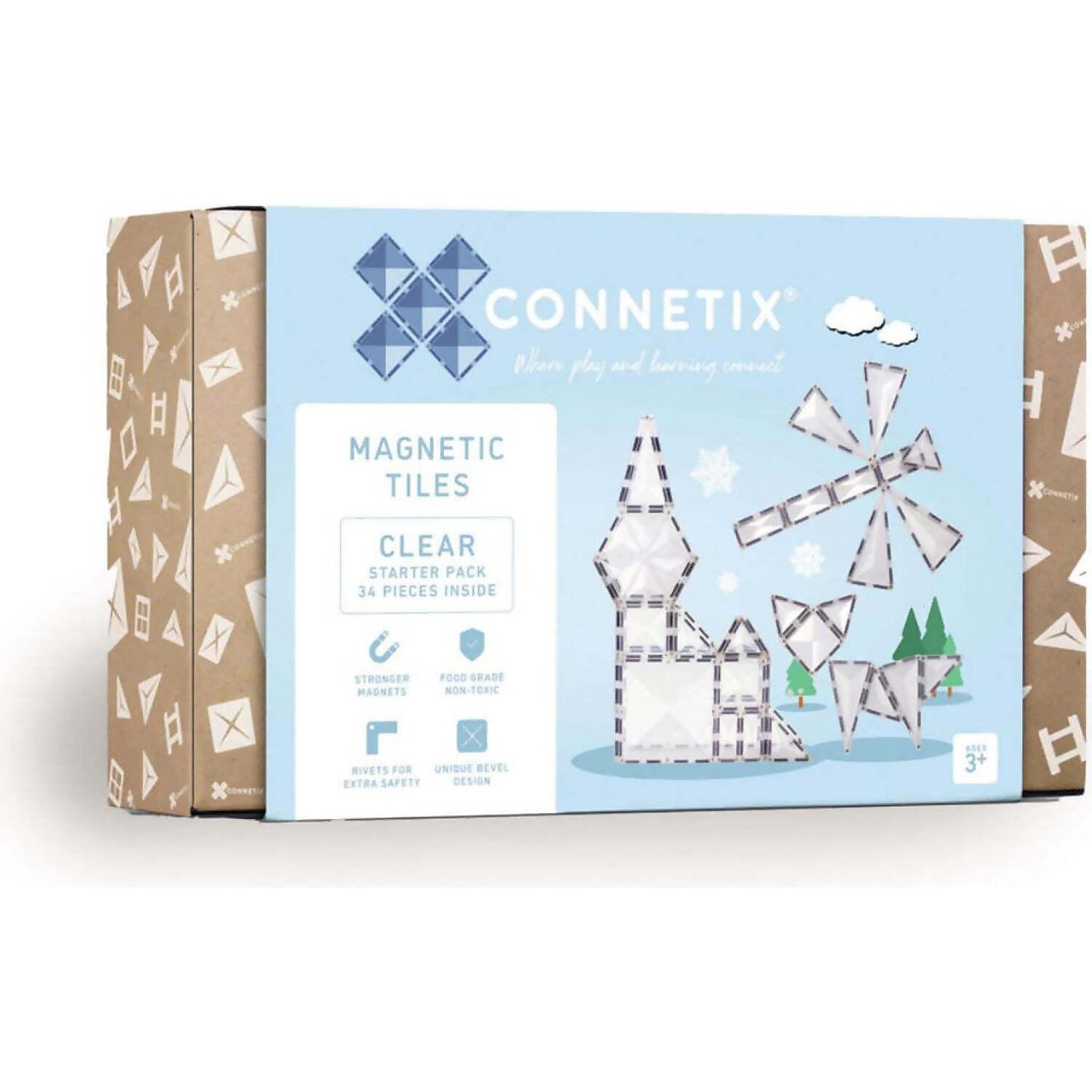 Connetix - Magnetic Tiles Clear Pack 34pc