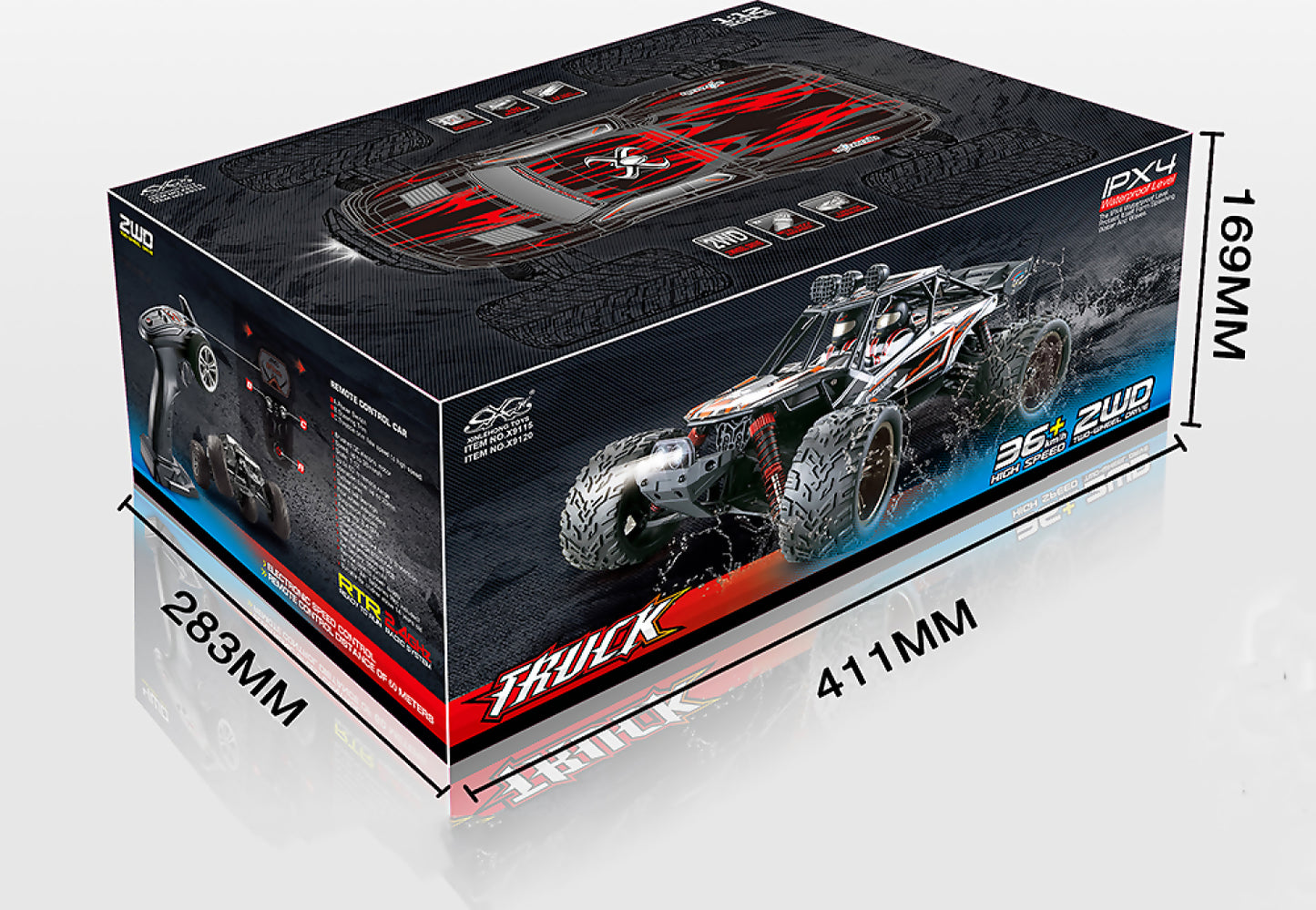 Tornado RC 1:12 Radio Control Monster Truck RTR V2 Red