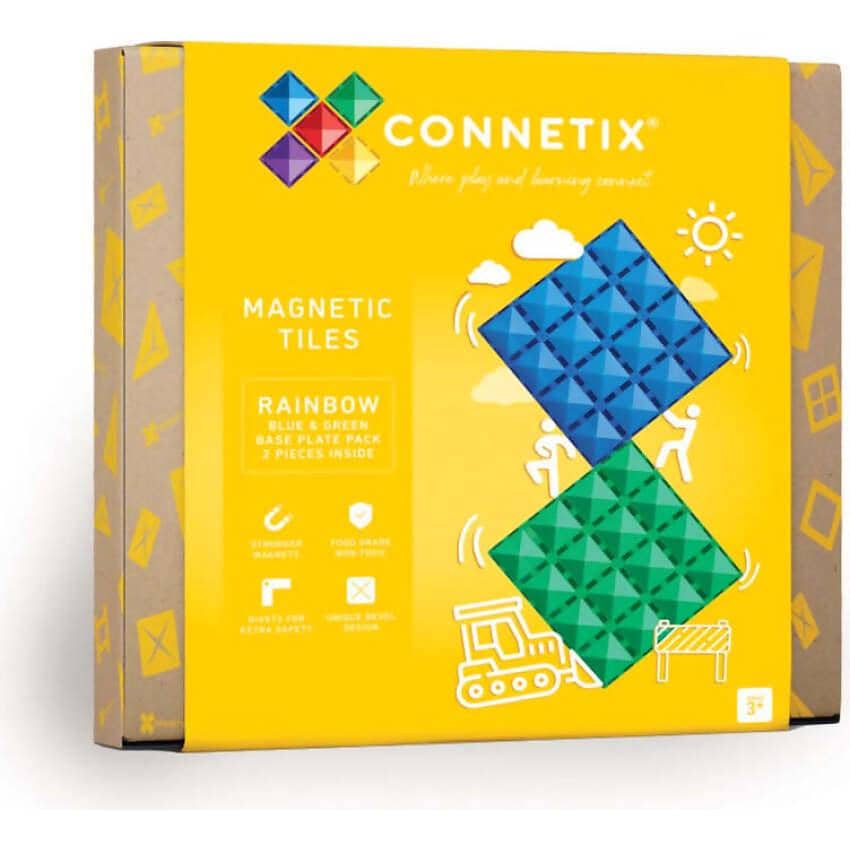 Connetix - Magnetic Tiles Rainbow Base Plate Pack Blue & Green 2pc