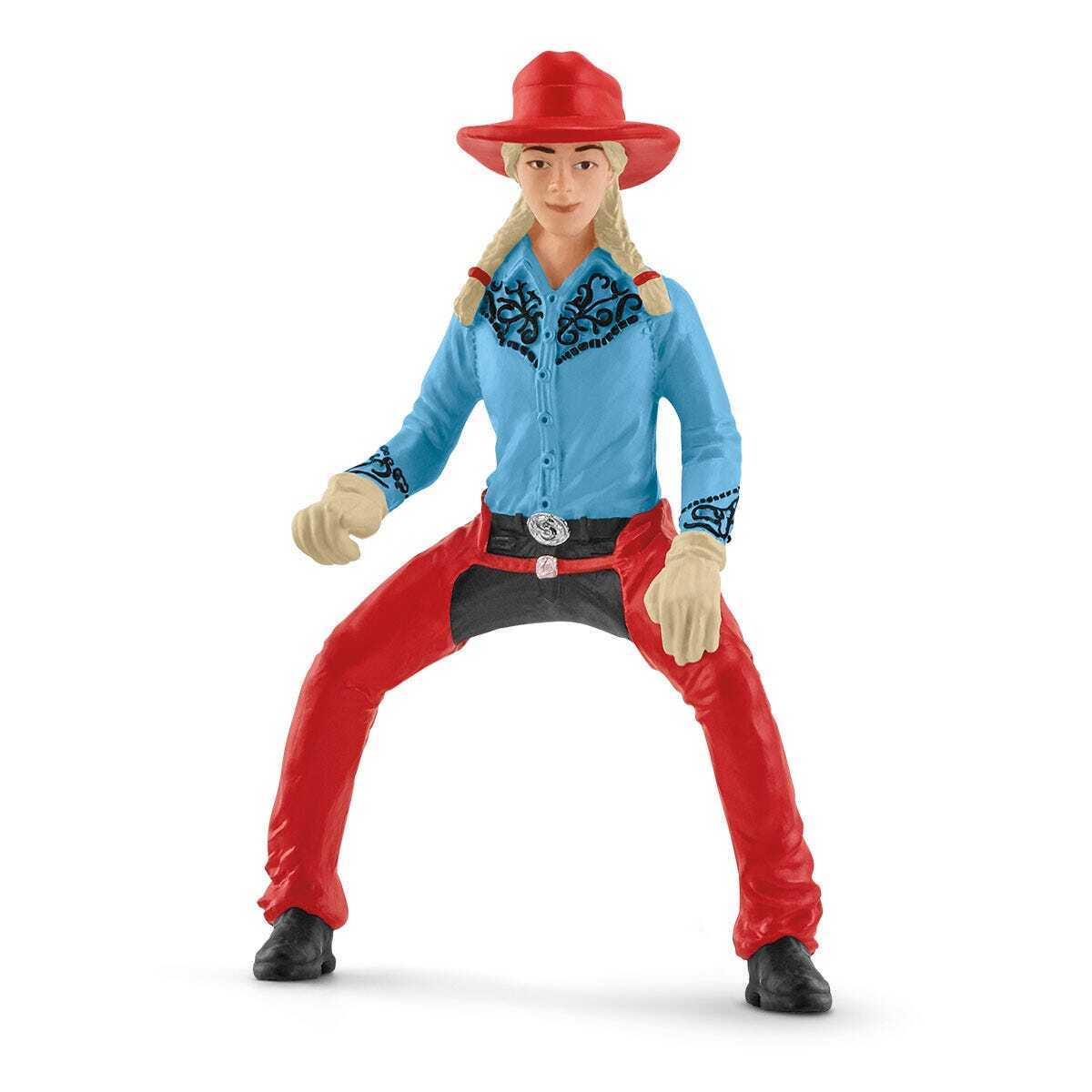 Schleich - Cowgirl Barrel Racing Fun Playset - Farm World Animal Playset