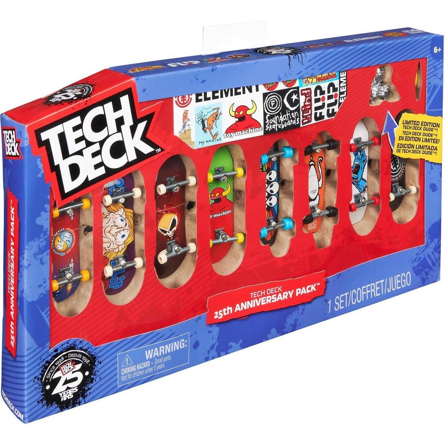 Tech Deck - 25th Anniversary 8-pack Fingerboards With Exclusive Figure Collectible And Customizable Mini Skateboards - Spin Master