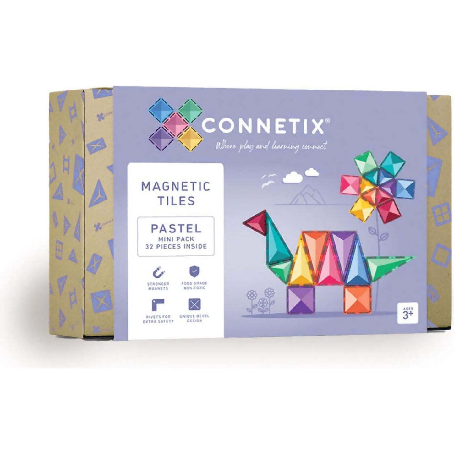 Connetix - Magnetic Tiles Pastel Mini Pack  32pc