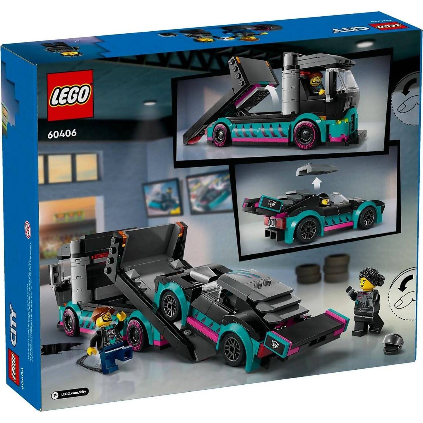 LEGO 60406 Race Car and Car Carrier Truck - City