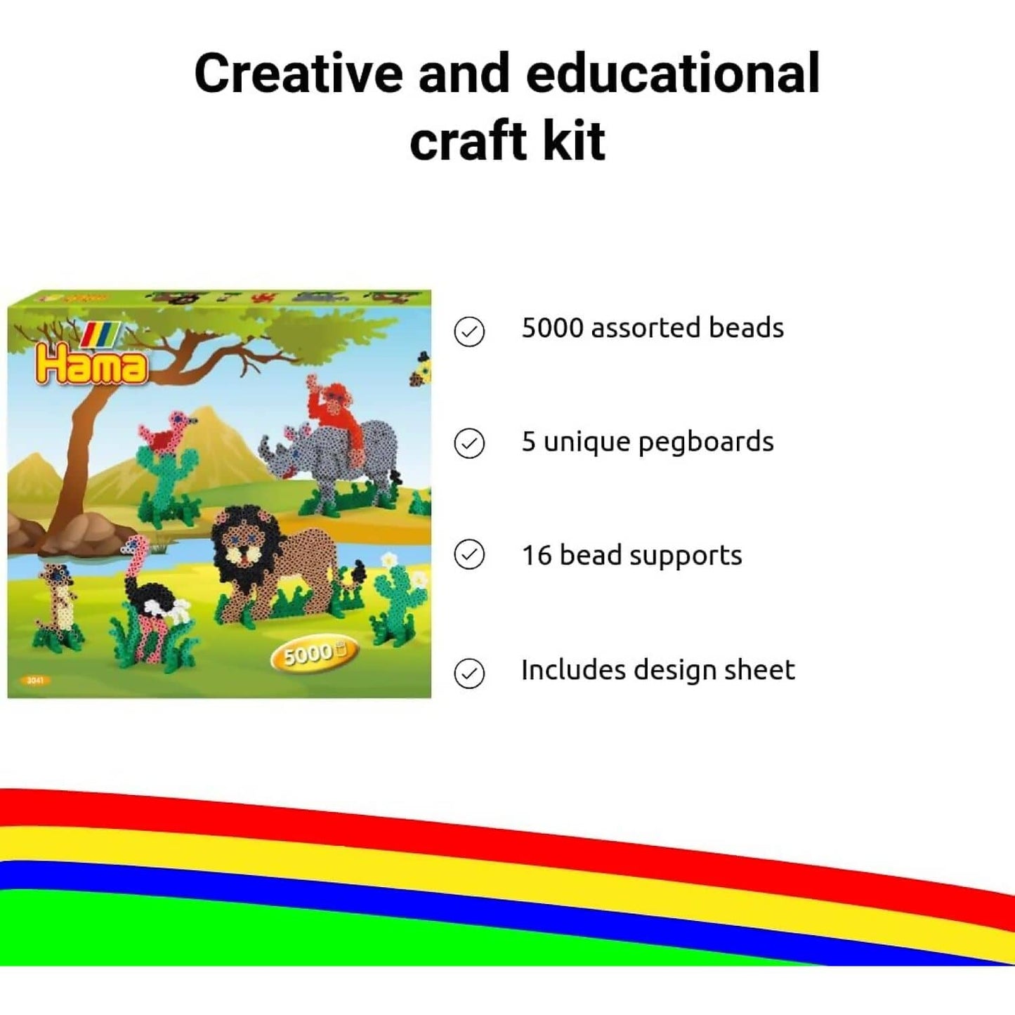 Hama - Safari Hama Beads Giant Gift Box 5000 Beads