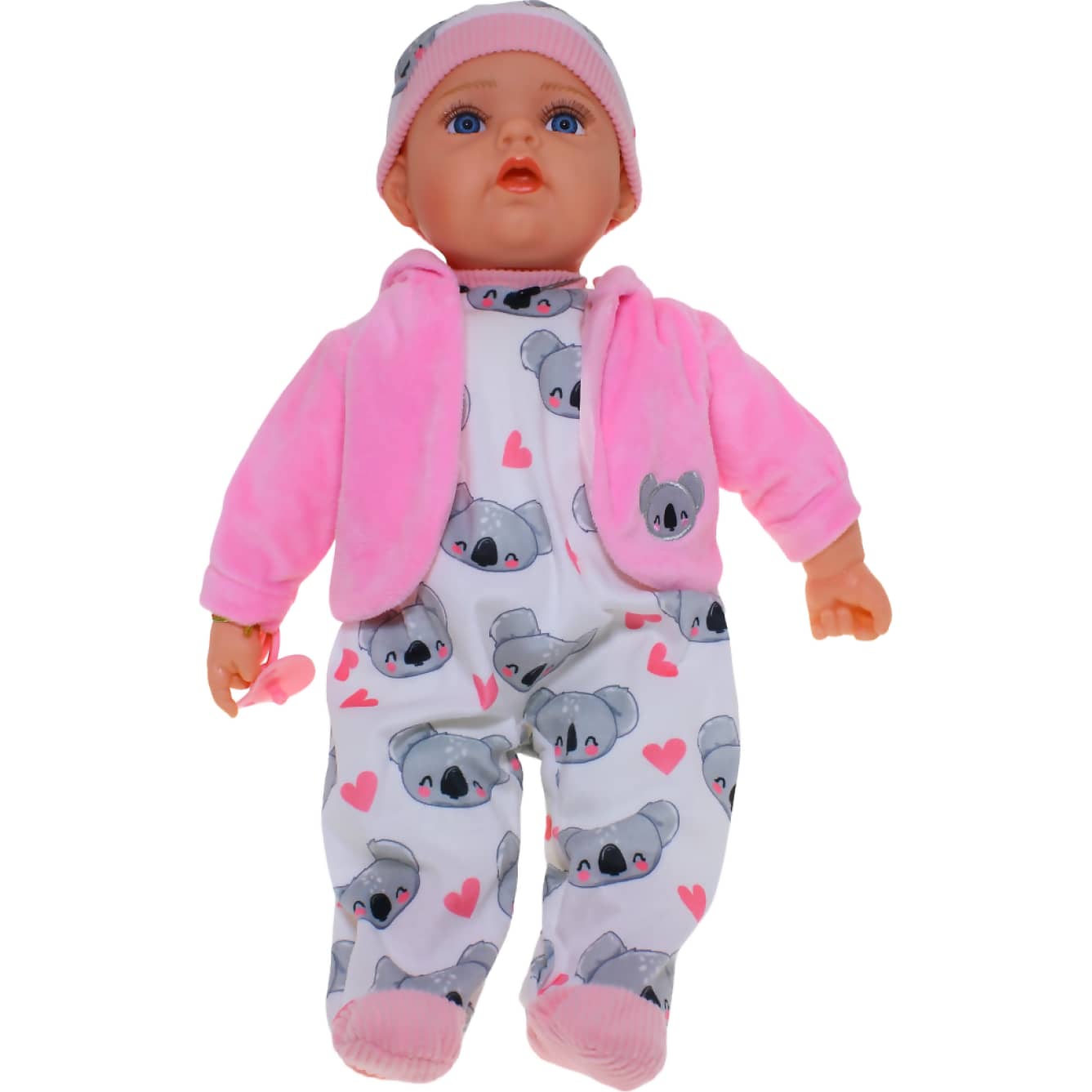Cotton Candy - Baby Doll Ashley With Dummy - Koala Jumpsuit Pink Jacket