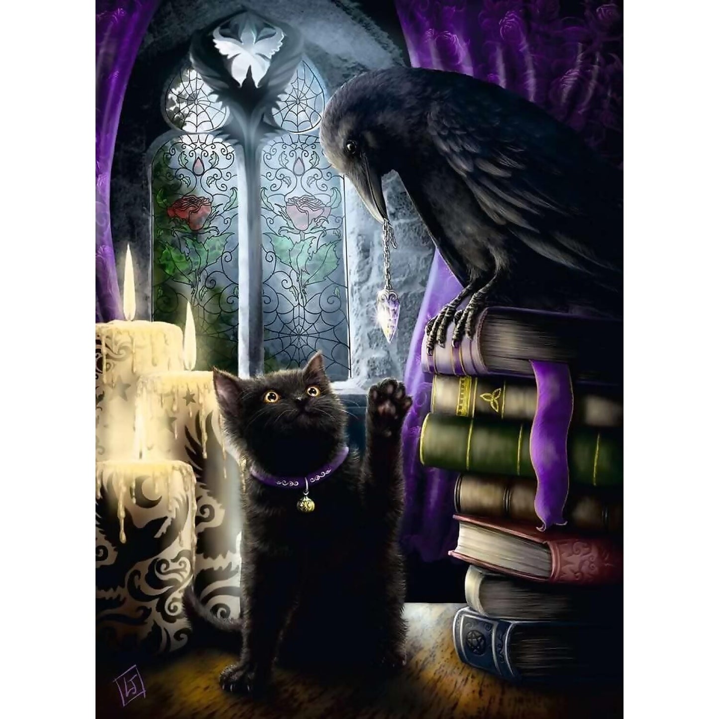 Ravensburger - Black Cat & Raven In The Tower Room Jigsaw Puzzle 500 Pieces