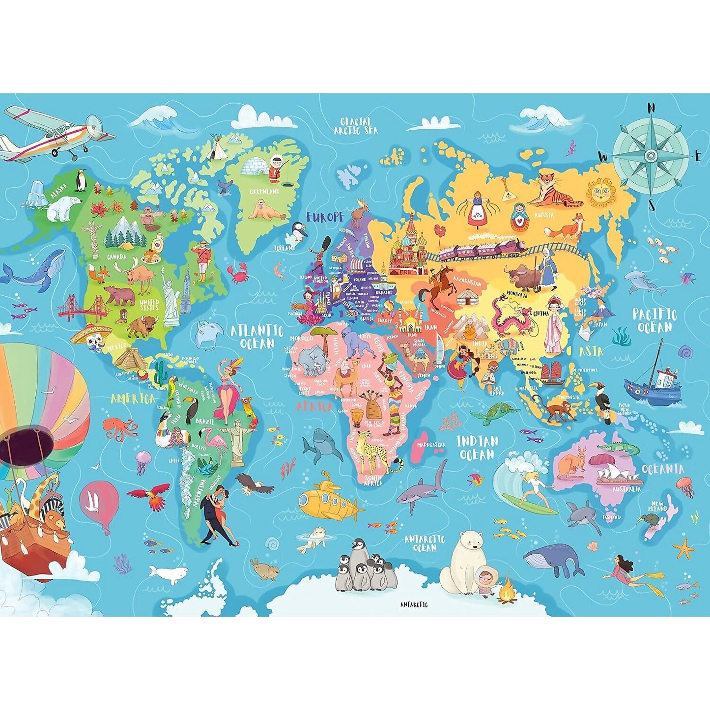 Ravensburger - Map Of The World Jigsaw Puzzle XXL 100 Pieces