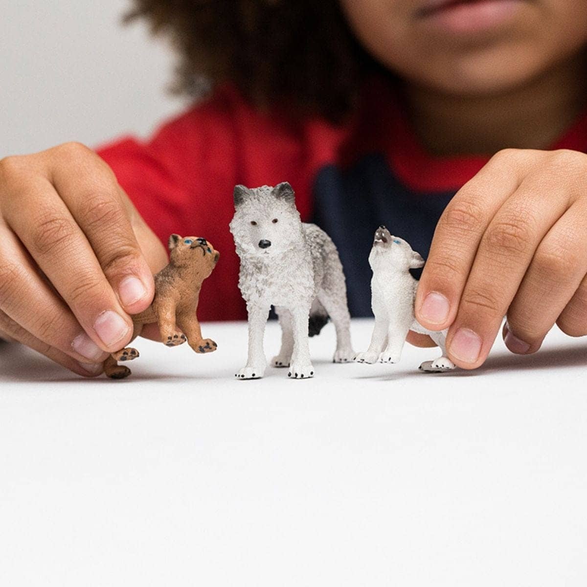 Schleich - Mother Wolf With Pups Wildlife Animal Figurine Animal Playset