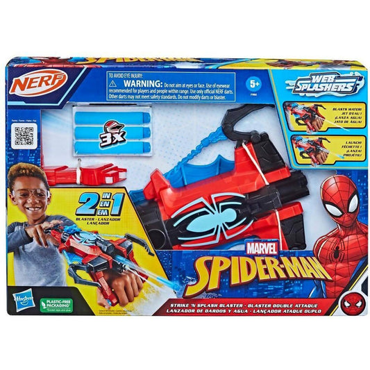 Nerf - Marvel Spider-man Strike 'n Splash Blaster 2-in-1 Feature Super Hero Toys Marvel Toys