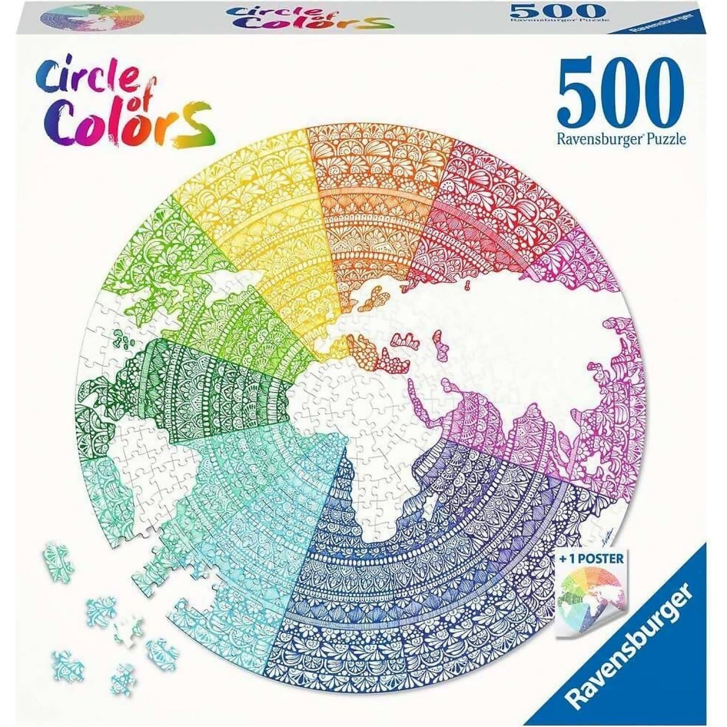 Ravensburger - Circle Of Colors Mandala Jigsaw Puzzle 500 Pieces