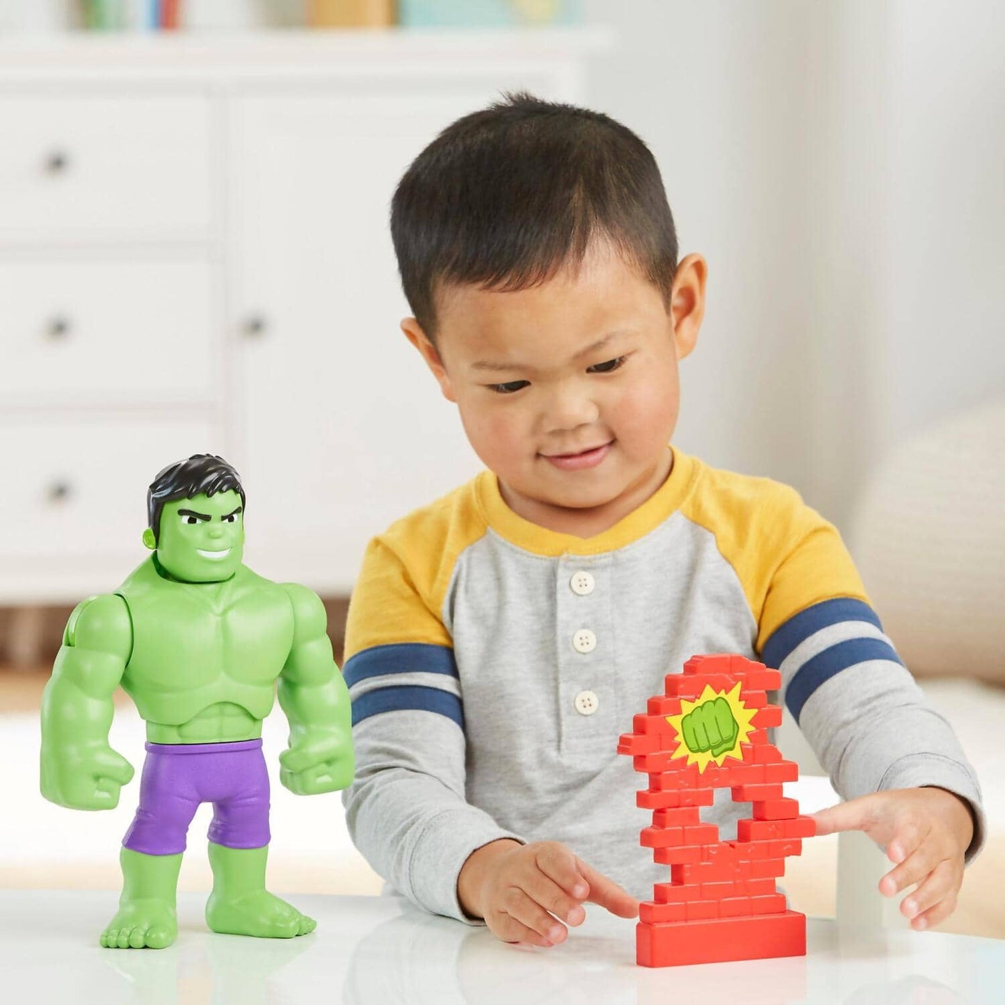 Marvel - Spidey And His Amazing Friends Power Smash Hulk Preschool Toy Face-changing 10-inch Hulk Action Figure Ages 3+