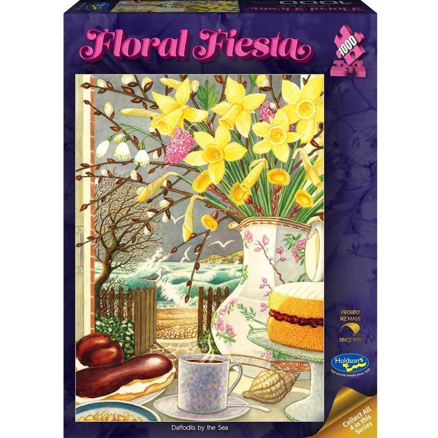 Holdson - Floral Fiesta - Daffodils By The Sea - Jigsaw Puzzle 1000 Pieces