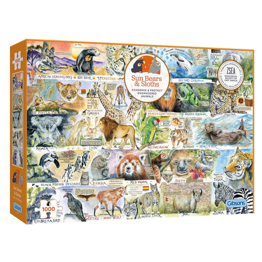 Gibsons - Sun Bears & Sloths - Jigsaw Puzzle 1000 Pieces