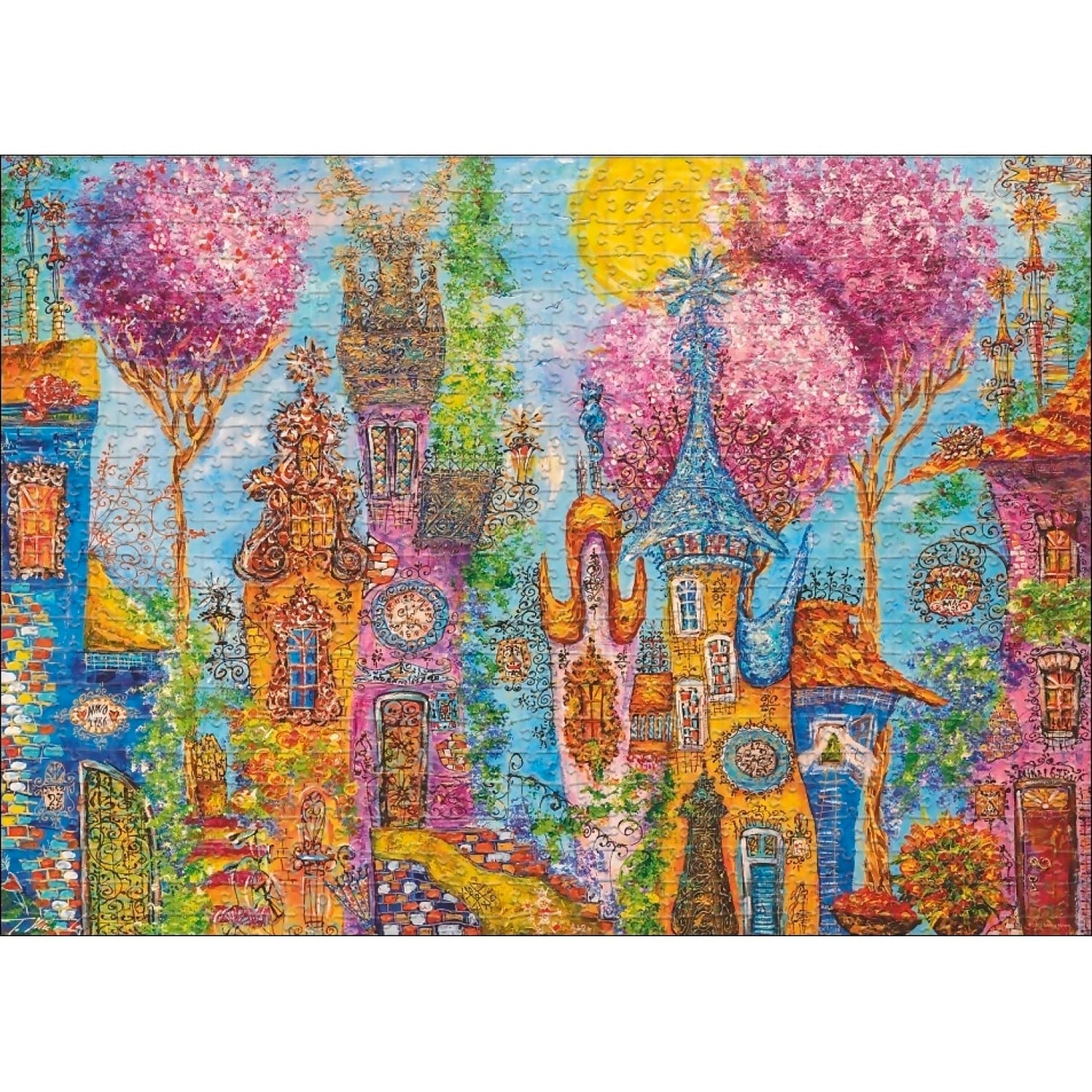 Heye - Charming Village Pink Trees Jigsaw Puzzle 1000 Pieces
