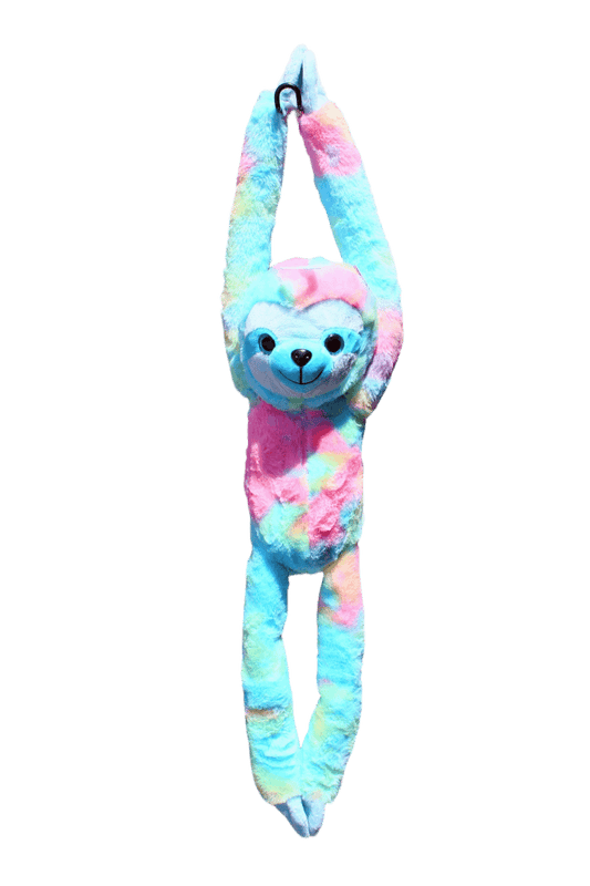 Cotton Candy - Plush Olive Hanging Sloth - Pastel Multicolor