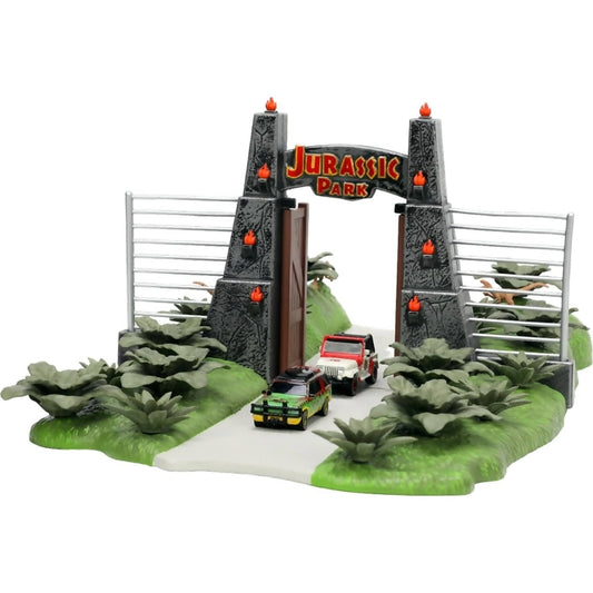 Jada Toys - Jurassic Park 30th Aniversary Nano Scene Diorama with 2 vehicles Scale Diecast Set