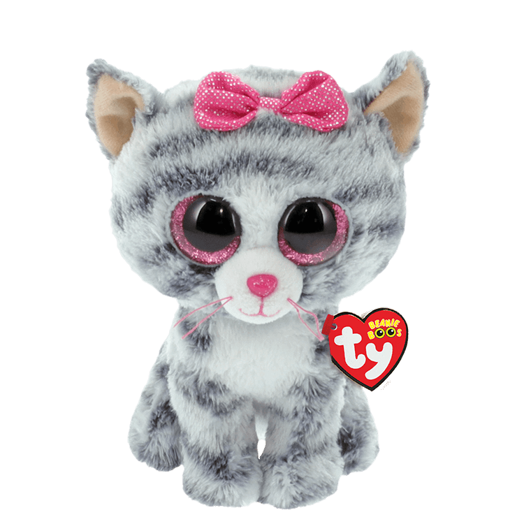 Ty - Beanie Boos - Kiki - Grey Striped Cat 15cm Small
