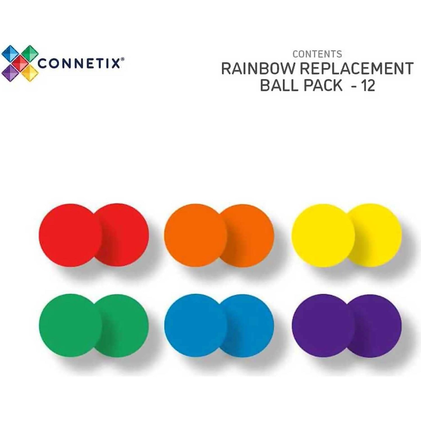 Connetix - Rainbow Replacement Balls Pack 12pc