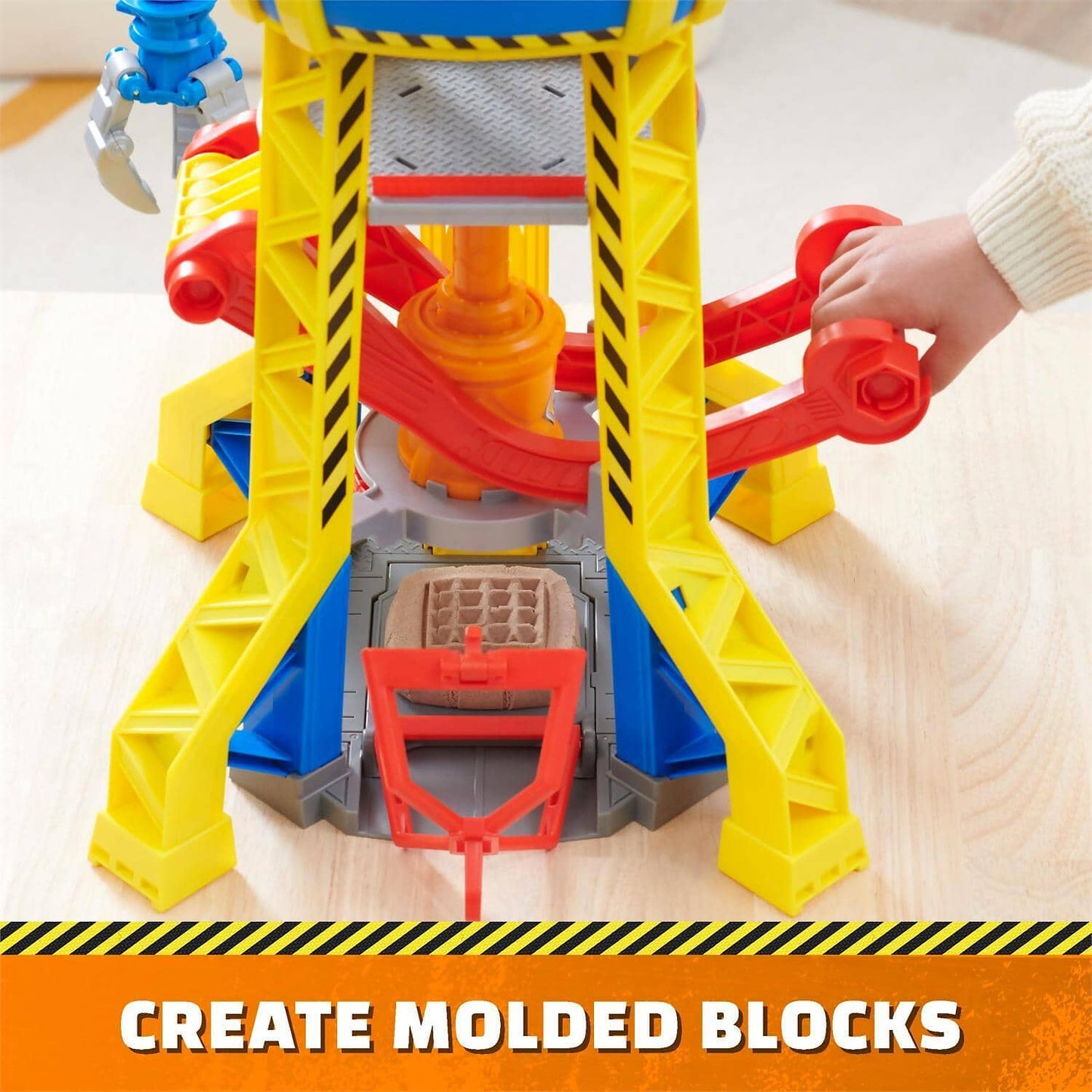 Paw Patrol - Rubble & Crew Bark Yard Crane Tower Playset With Rubble Action Figure Toy Bulldozer & Kinetic Build-it Play Sand - Spin Master