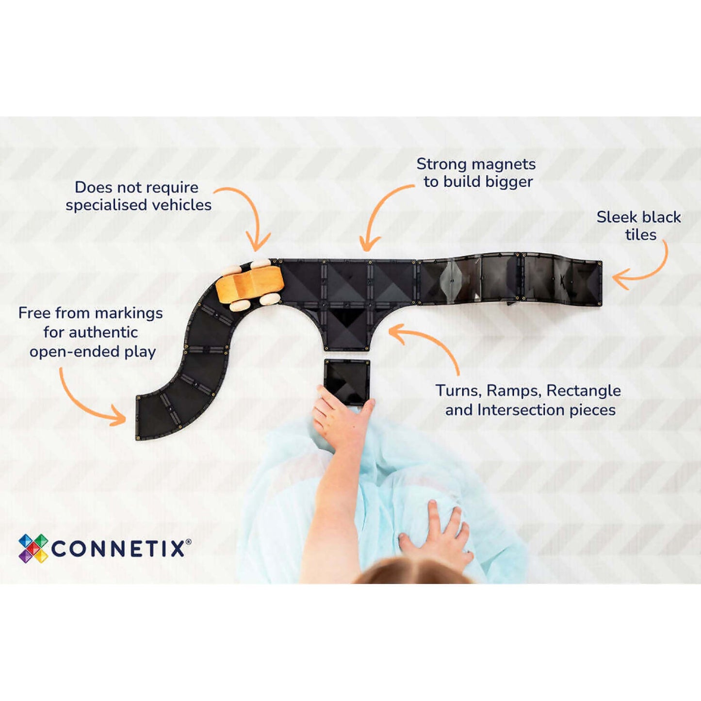 Connetix - Magnetic Tiles 48 Piece Creative Roads Pack