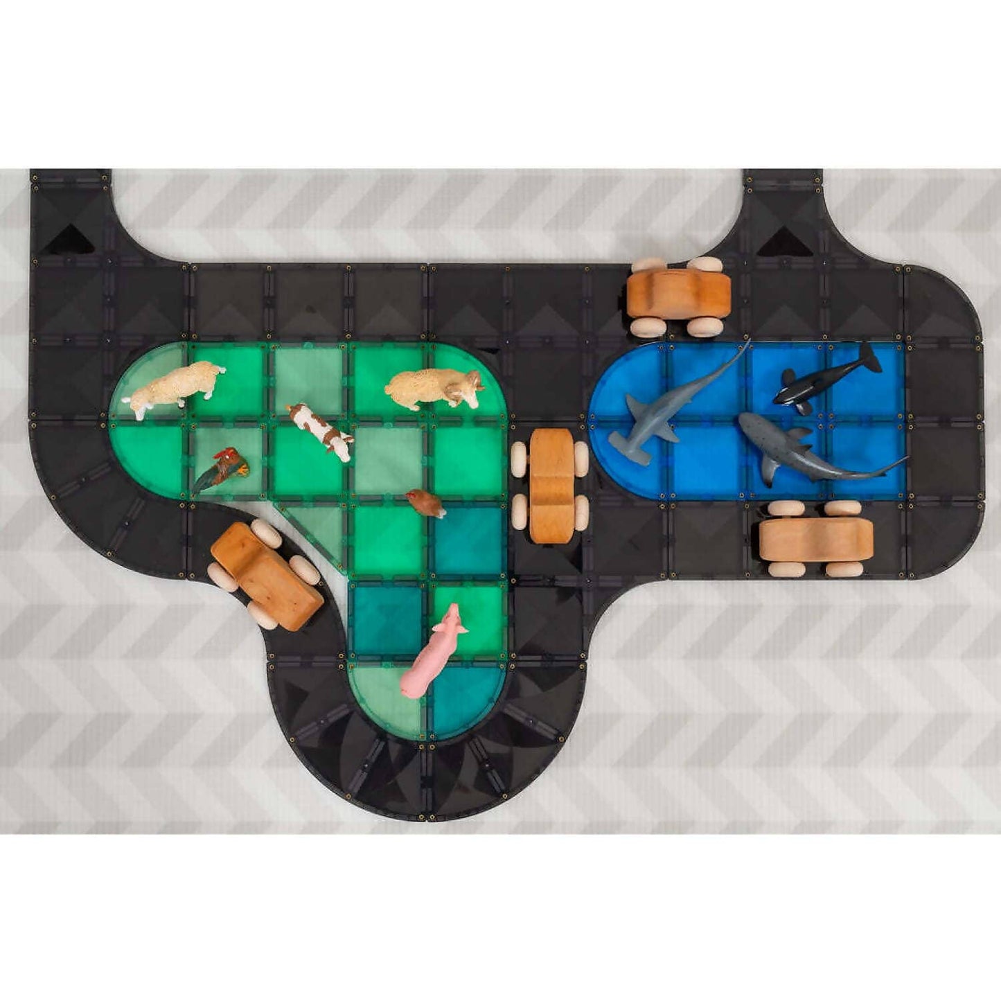 Connetix - Magnetic Tiles 48 Piece Creative Roads Pack