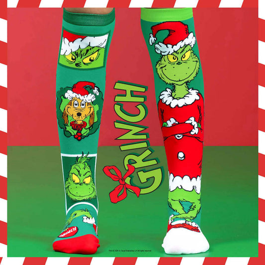 Madmia - Xmas Merry Grinchmas Socks Kids & Adults Age 6y+
