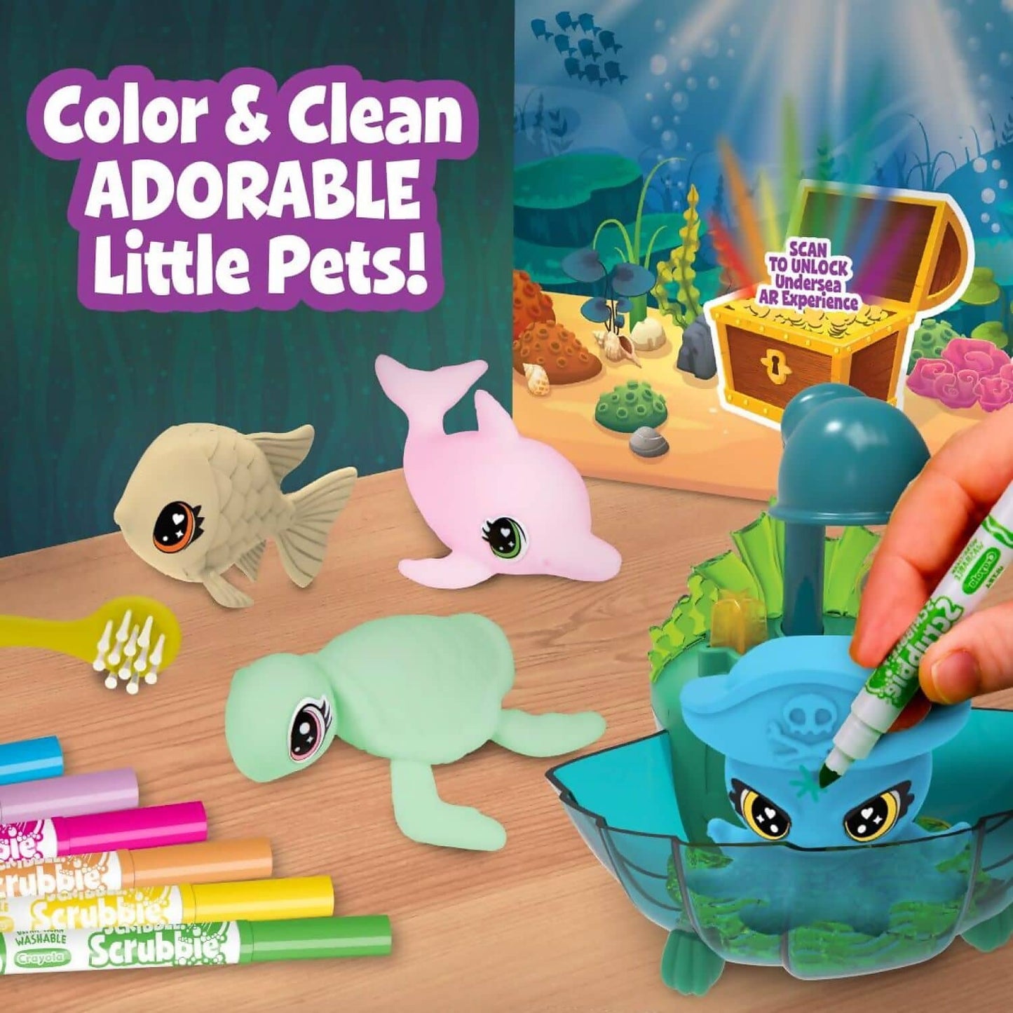 Crayola - Scribble Scrubbie Glow Lagoon Ocean Pets