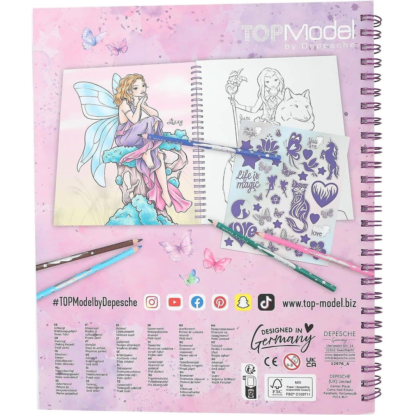 Topmodel - Colouring Book With Sequins Fairy Love
